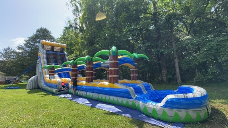 Infernal Cascade 24ft Dual Lane Slide w/ Infernal Cascade 33 Infernal Cascade 24ft Dual Lane Slide w/ Infernal Cascade 33