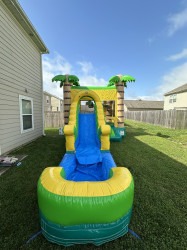 palmtreecombo3 1745360531 Palm Tree Bounce House / Slide Combo