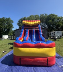 rainbow15footduallaneslide2 1745280250 Rainbow 15ft Dual lane slide w/ inflated pool landing